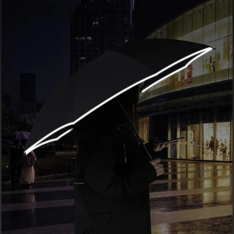 Three-fold automatic LED umbrella