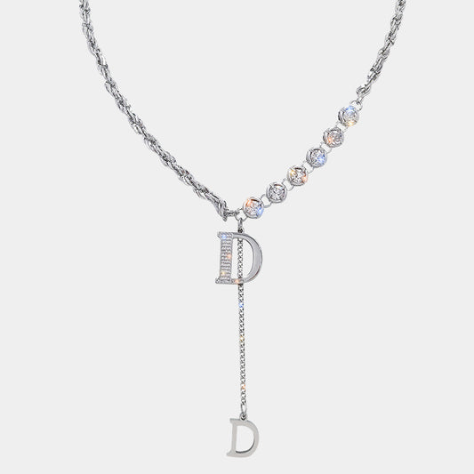 Letter D titanium steel necklace female
