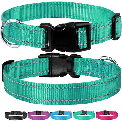Adjustable reflective pet collar