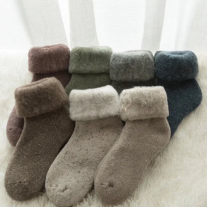 Women's thick fleece warm wool socks