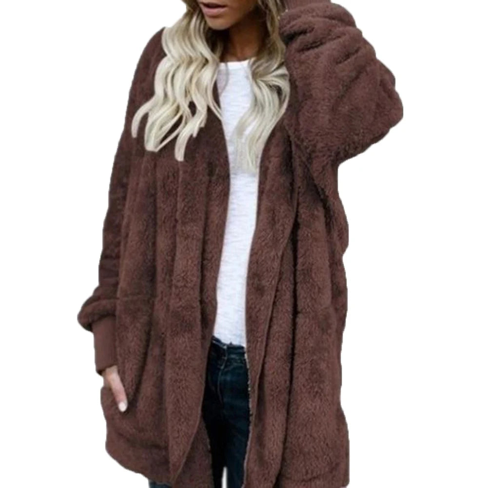Autumn and winter long two-sided coat woman