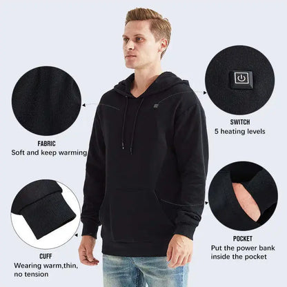 Men's USB hooded thermal hoodie