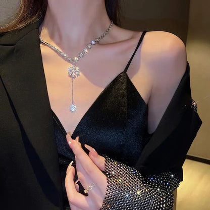 Snow titanium steel necklace