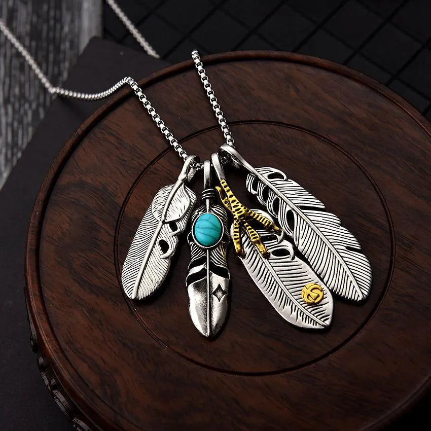 Feather Turquoise Pendant