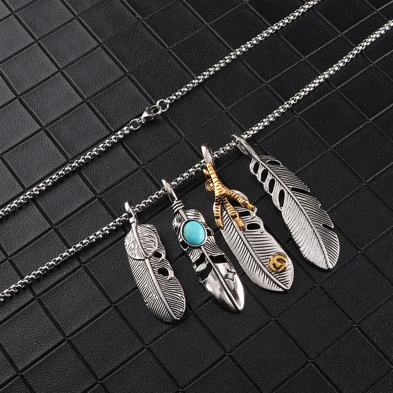 Feather Turquoise Pendant