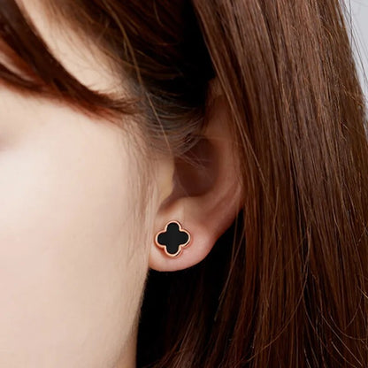 Four-leaf clover stud earrings