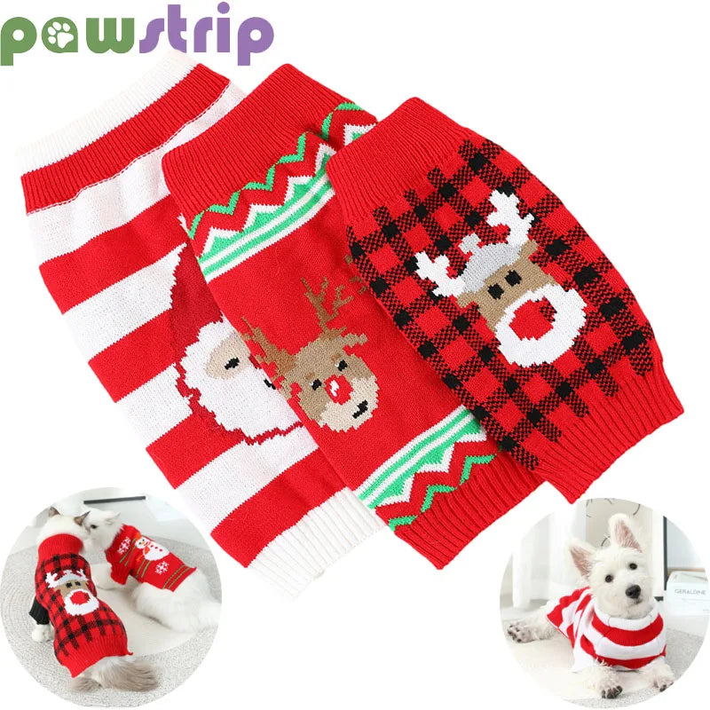 Red knit pet clothes