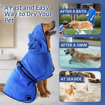 Absorbent quick-drying pet bathrobe