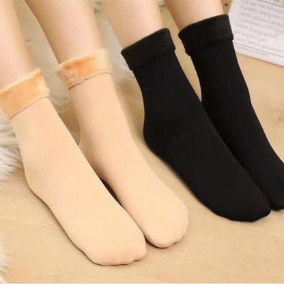 Autumn and winter fleece socks for women