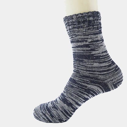 Thick thread solid color cotton socks
