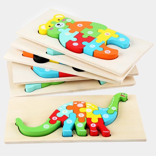 Wooden animal stereoscopic puzzle